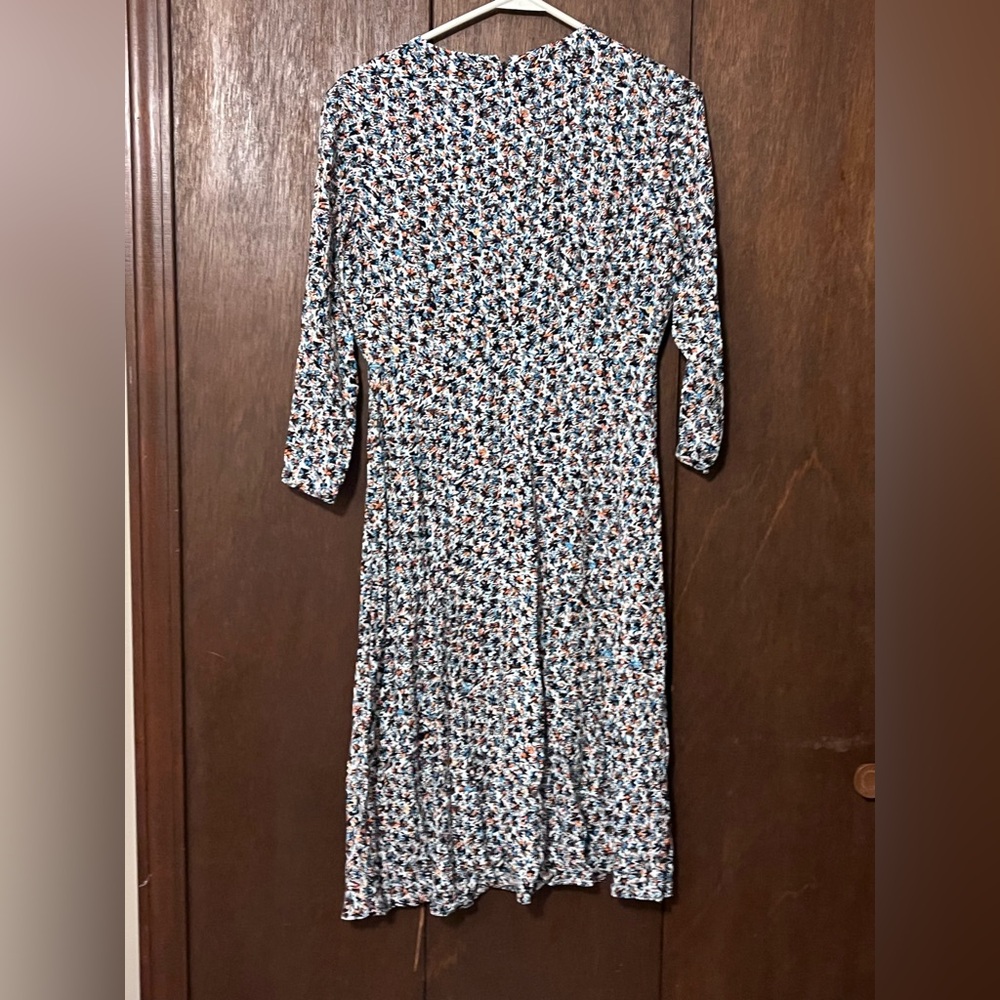 LOFT Black and White Sheath Dress 3/4 Sleeve - Picture 2 of 10
